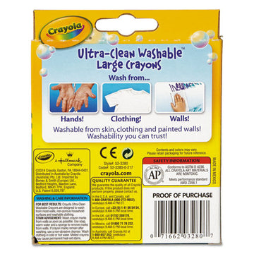 Crayola® Ultra-clean Washable Crayons, Large, 8 Colors-box freeshipping - TVN Wholesale